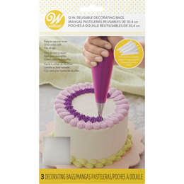 Wilton 12-Inch Reusable Piping Bags for Cake Decorating, 3-Count