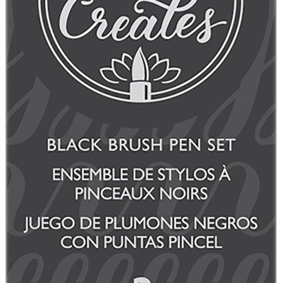 American Crafts Kelly Creates Black Brush Pen Set 3/Pkg - Fine, Medium & Bold