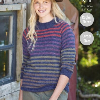 Ladies Round and High Neck Sweaters in King Cole Homespun DK - P5795 - Leaflet