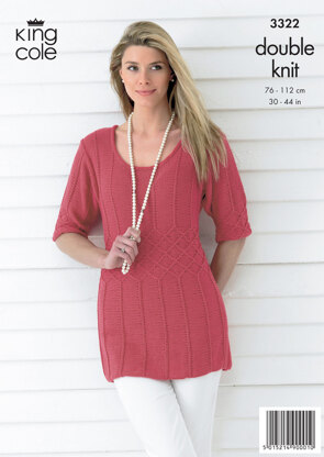 Ladies' Top and Cardigan in King Cole Bamboo Cotton DK - 3322