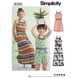 Simplicity Pattern 8395 Child's & Girls' Halter Dress or Romper Each in Two Lengths 8395 - Sewing Pattern