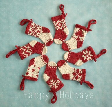 Free Knitting Pattern for Tiny Christmas Stockings Tree Ornament