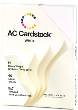 American Crafts Textured Cardstock Pack 5"X7" 60/Pkg - Solid White