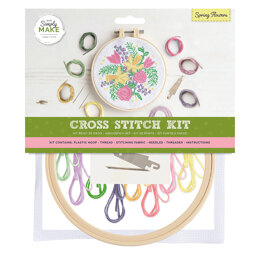 Simply Make Spring Flowers Cross Stitch Kit - 24 x 23 x 1.5 cm