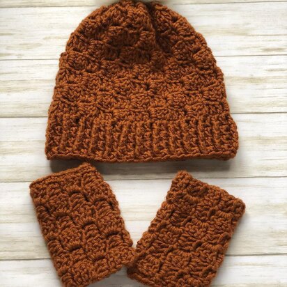 Acorn Hat and Fingerless Mitts