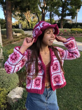 Marissa Collection Granny Square Inspired Bucket Hat