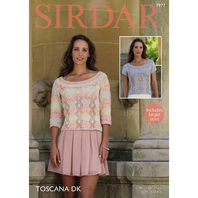 3/4 and Short Sleeved Tops in Sirdar Toscana DK - 7977 - Downloadable PDF