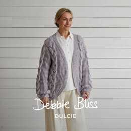 Curved Edge Jacket - Knitting Pattern For Women in Debbie Bliss Dulcie by Debbie Bliss