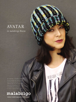 Avatar Hat in Malabrigo Rasta - Downloadable PDF