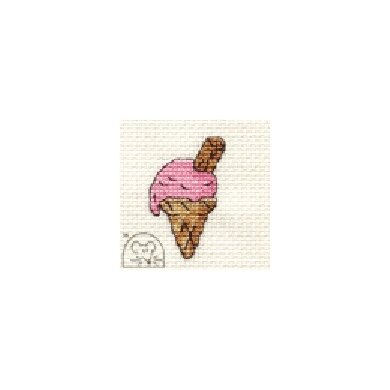 Mouseloft Stitchlets - Pink Ice Cream Cross Stitch Kit - 64mm