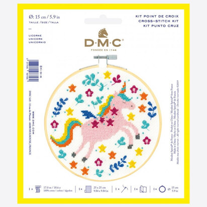 DMC Cross Stitch Kit - Unicorn - 25cmx25cm