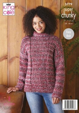 Jacket and Sweater in King Cole Christmas Super Chunky - P5779 - Leaflet