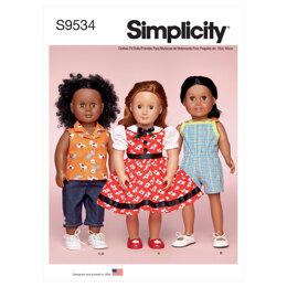 Simplicity 18"" Doll Clothes S9534 - Paper Pattern, Size OS (One Size Only)
