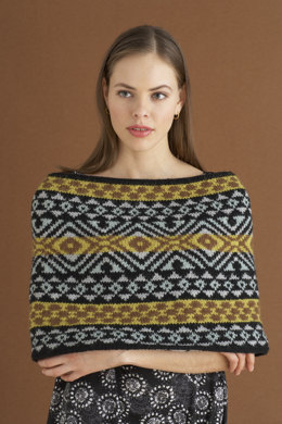 Fair Isle Capelet in Lion Brand Wool-Ease - 70556AD