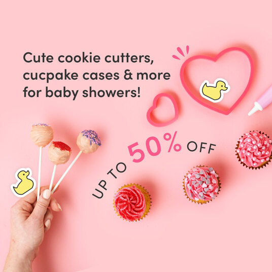 Up to 50 percent off baking for baby shower!