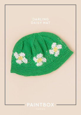 Darling Daisy Hat - Free Knitting Pattern For Babies in Paintbox Yarns Cotton DK