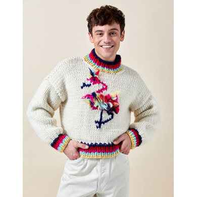 Made with Love - Tom Daley Flamingo's Favourite S-M Knit Jumper Knitting Kit