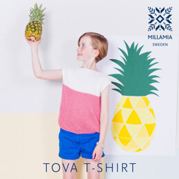 "Tova T-shirt" -shirt - Top Knitting Pattern For Girls in MillaMia Naturally Soft Cotton