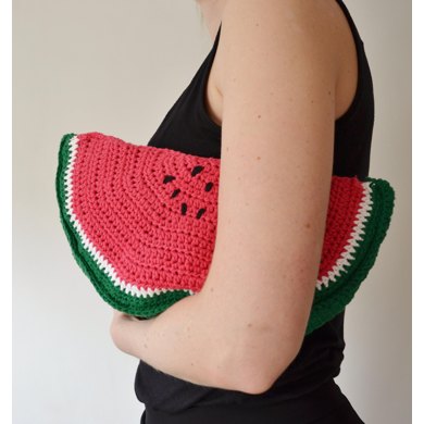 nephew Lima Champagne Watermelon Clutch bag Crochet pattern by Kath Webber