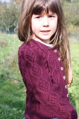 Sophia - Cute cable cardigan for girls 4 - 14 years / Sizes 116, 122, 128, 134, 140 (EU) resp. 6, 7, 8, 9, 10 (US)