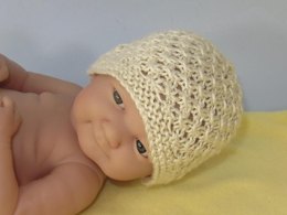 Preemie Tiny And Newborn Baby 3 Stitch Lace Beanie Hat