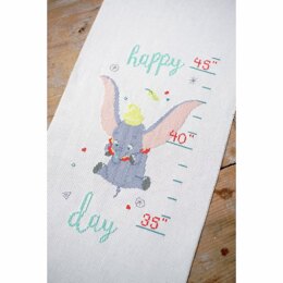 Vervaco Counted Cross Stitch Kit: Disney Dumbo Oh Happy Day Height Chart - 18 x 70cm