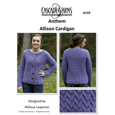 Allison Cardigan in Cascade Yarns Anthem - A159 - Downloadable PDF
