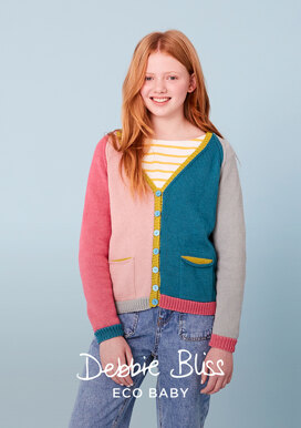 Connie Cardigan - Knitting Pattern For Kids in Debbie Bliss Eco Baby