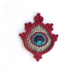 Crochet Garland/Motif: Peacock Feather "Kekaa"