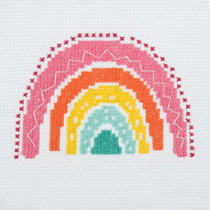 Trimits Rainbow Cross Stitch Kit - 13 x 13cm