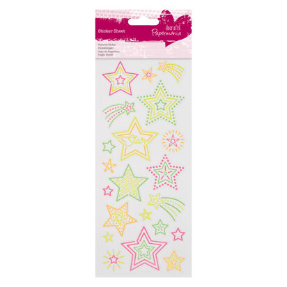 Papermania Neon Glitter Stickers - Stars