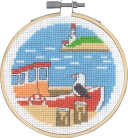 Permin Boat Mill Cross Stitch Kit - 10cm