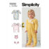 Simplicity Infants' Knit Gathered Gown & Jumpsuit S9283 - Paper Pattern, Size A (XS-S-M-L-XL)