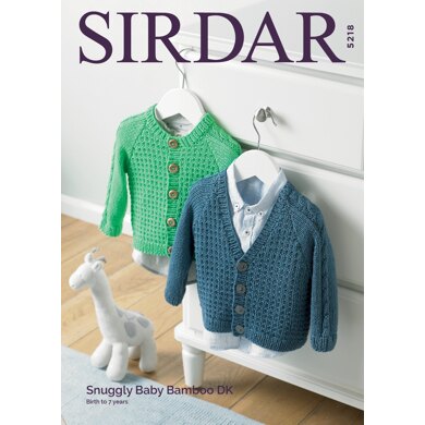 Boy's Cardigans in Sirdar Snuggly Baby Bamboo DK - 5218 - Downloadable PDF