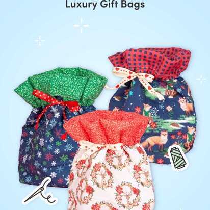 LoveCrafts Luxury Gift Bags Pattern -  Downloadable PDF
