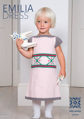 "Emilia Dress" - Dress Knitting Pattern in MillaMia Naturally Soft Merino