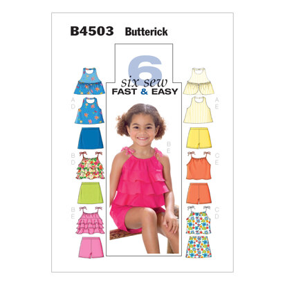 Butterick Kinder- und Damen-Top, Rock und Shorts B4503 - Schnittmuster