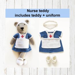 Nurse teddy bear pattern 19046