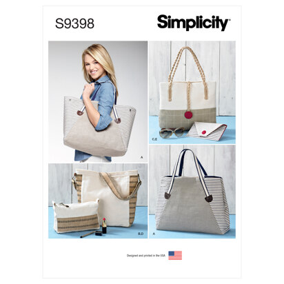 Simplicity Assorted Tote Bag, Purse and Clutch S9398 - Sewing Pattern