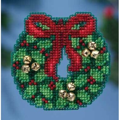 Mill Hill Jingle Bell Wreath Cross Stitch Kit - 6.5cm x 6.5cm