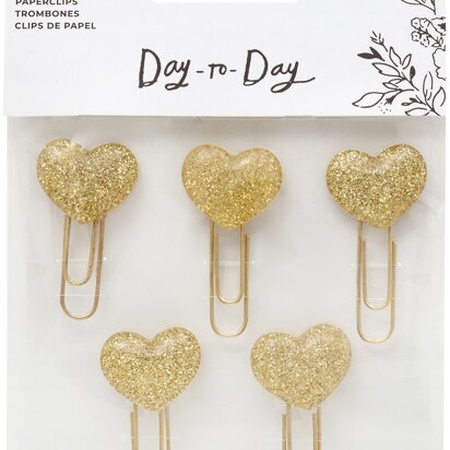 American Crafts Maggie Holmes Day-To-Day Planner Paper Clips 5/Pkg - Hearts