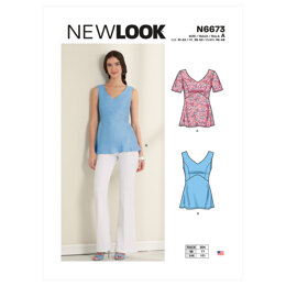 New Look N6673 Misses' Tops N6673 - Paper Pattern, Size A (10-12-14-16-18-20-22)