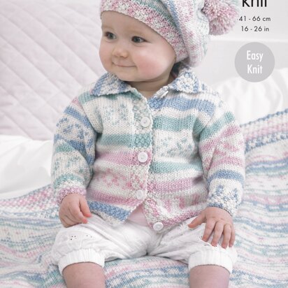 Babies’ Cardigan, Blanket and Beret in King Cole Cherish DK - 4202 - Downloadable PDF