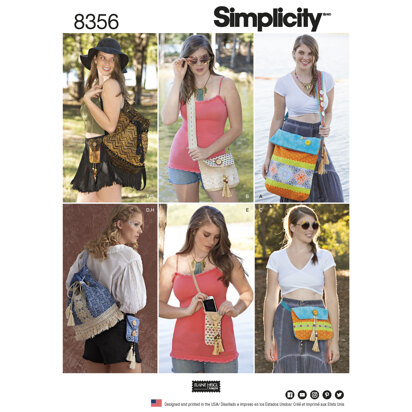 Simplicity Festival Bags in Four Sizes 8356 - Paper Pattern, Size OS (ONE SIZE)