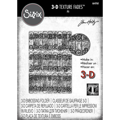 Sizzix 3-D Texture Fades Embossing Folder - Typewriter by Tim Holtz