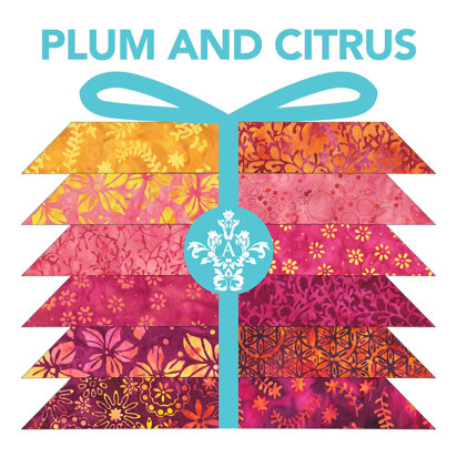 "Plum & Citrus" von Anthology Fabrics Fat Quarter-Bündel