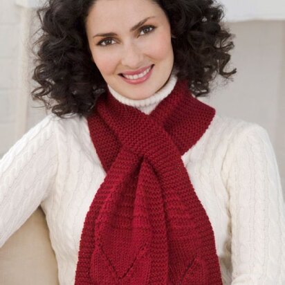 Knit Keyhole Scarf in Red Heart Soft Solids - LW2464