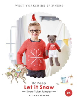 Let it Snow Snowflake Jumper in West Yorkshire Spinners Bo Peep Luxury Baby DK - Downloadable PDF