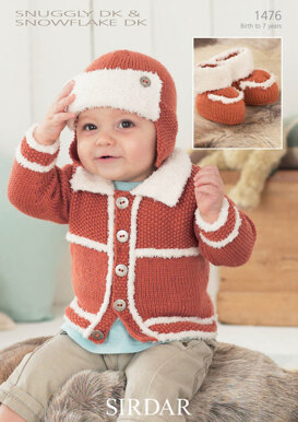 Jacket, Hat and Booties in Sirdar Snuggly DK and Snowflake DK - 1476