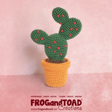 Cactus Amigurumi - Prickly Pear - Desk Flower Pot PLant Deco - Amigurumi Crochet - FROGandTOAD Créations